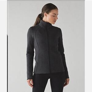 Lululemon Insculpt Scuba Jacket 10 Heathered Charcoal Gray Full Zip Athletic